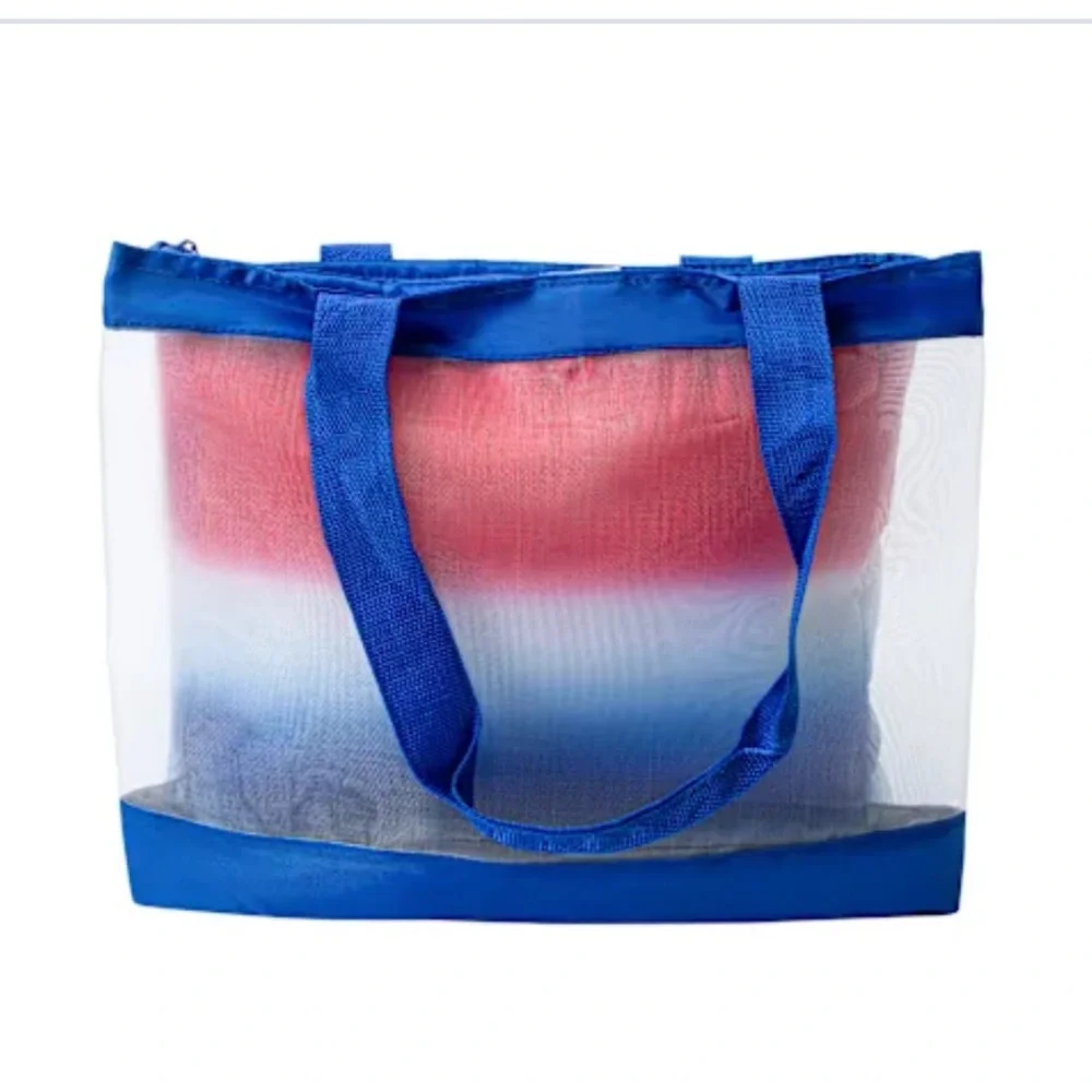 Red White and Blue Insulated Hot Cold Beach Picnic Outdoor Tote New With Tags